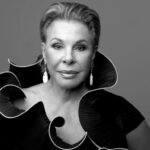 The famous Italian singer Ornella Vanoni with "SONTUOSA" pleated taffeta black and wthite sculpture jacket/wrap - Photo by Maki Galimberti